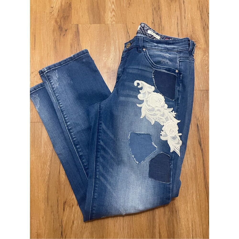 Vintage American Blues Size 4 Womens Bestie Jean Distressed Patchwork
